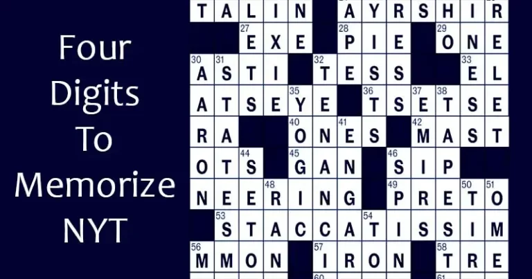 A Guide to Remembering the four digits to memorize nyt Crossword Clue Answer
